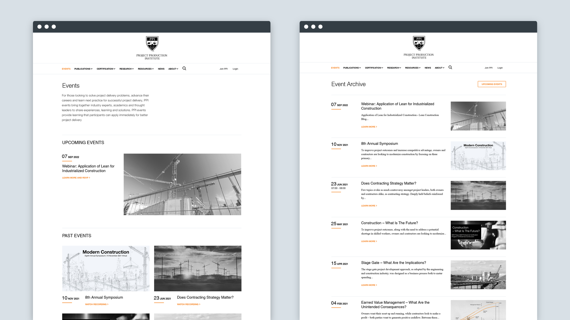 Events page