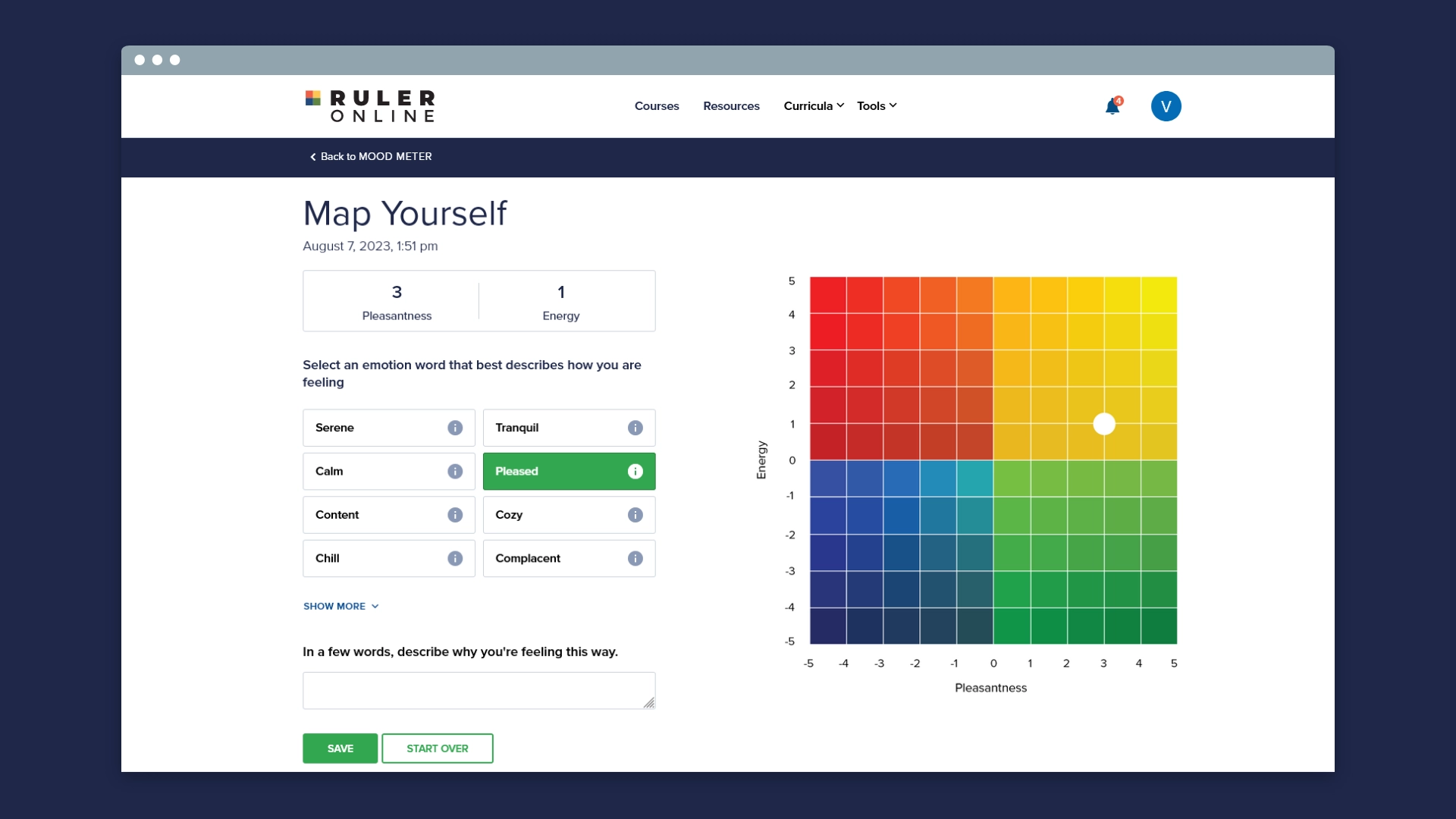 Mood meter final screen
